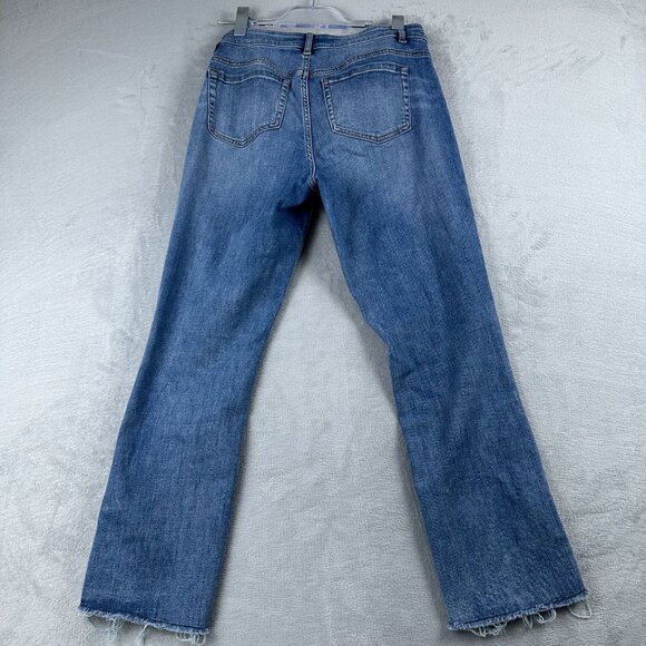 J. Jill Demi Bootcut Jeans Size 8 Frayed Hem Womens Mid Rise Light Wash Blue - Picture 2 of 12